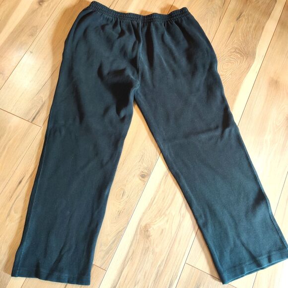 Vintage 90s Polo Ralph Lauren Men's Large Black Sweatpants Wide Leg White Pony - Picture 6 of 13